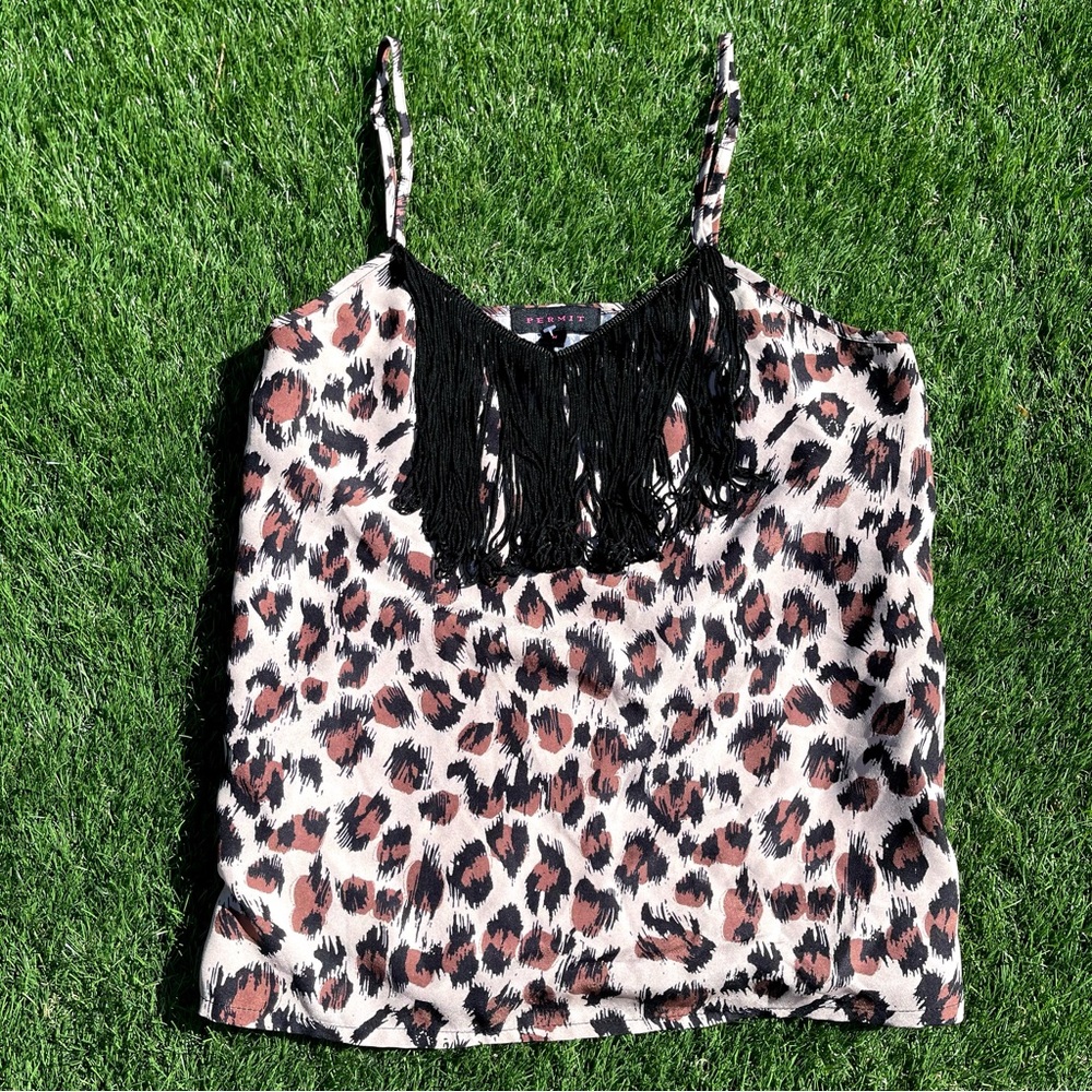 Leopard Print Slip Sleepwear Top